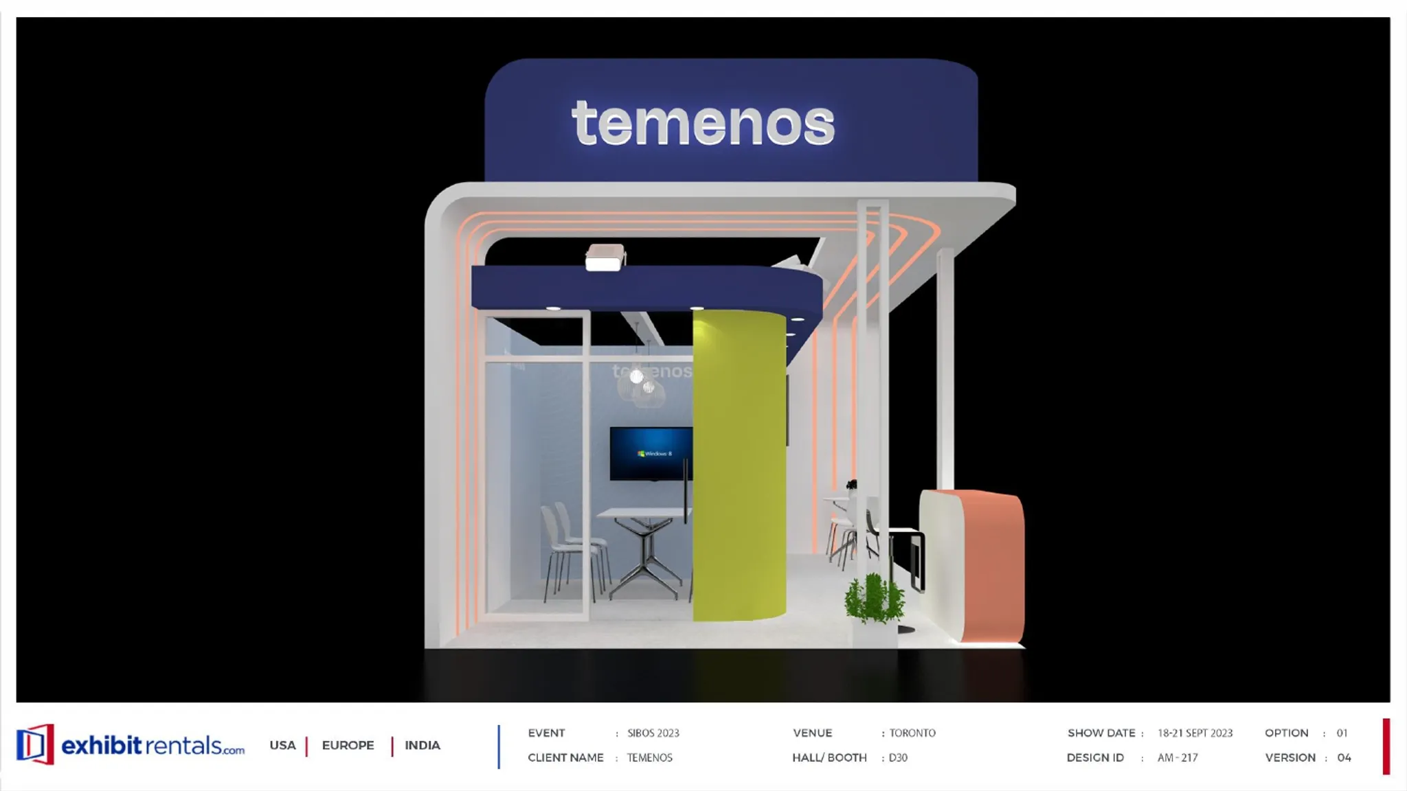 20x20 Peninsula booth design by Exhibit-Rentals